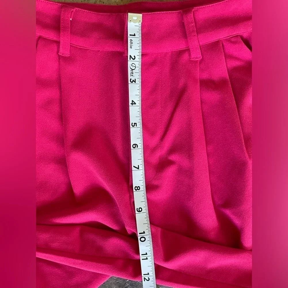 Rewash Puddle Trouser Pleated Wide Leg Pink Office Workwear Size Small